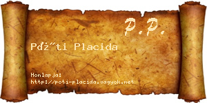 Póti Placida névjegykártya
